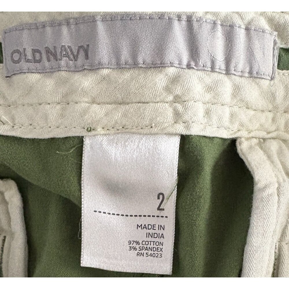 Old Navy 2 Green Micro Polka-Dot Button Zip Front Pockets Cotton Mini Skirt - Picture 6 of 6